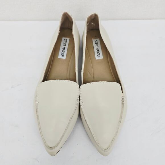 Steve Madden Feather Flats Mules Leather Beige 9 - Picture 3 of 7